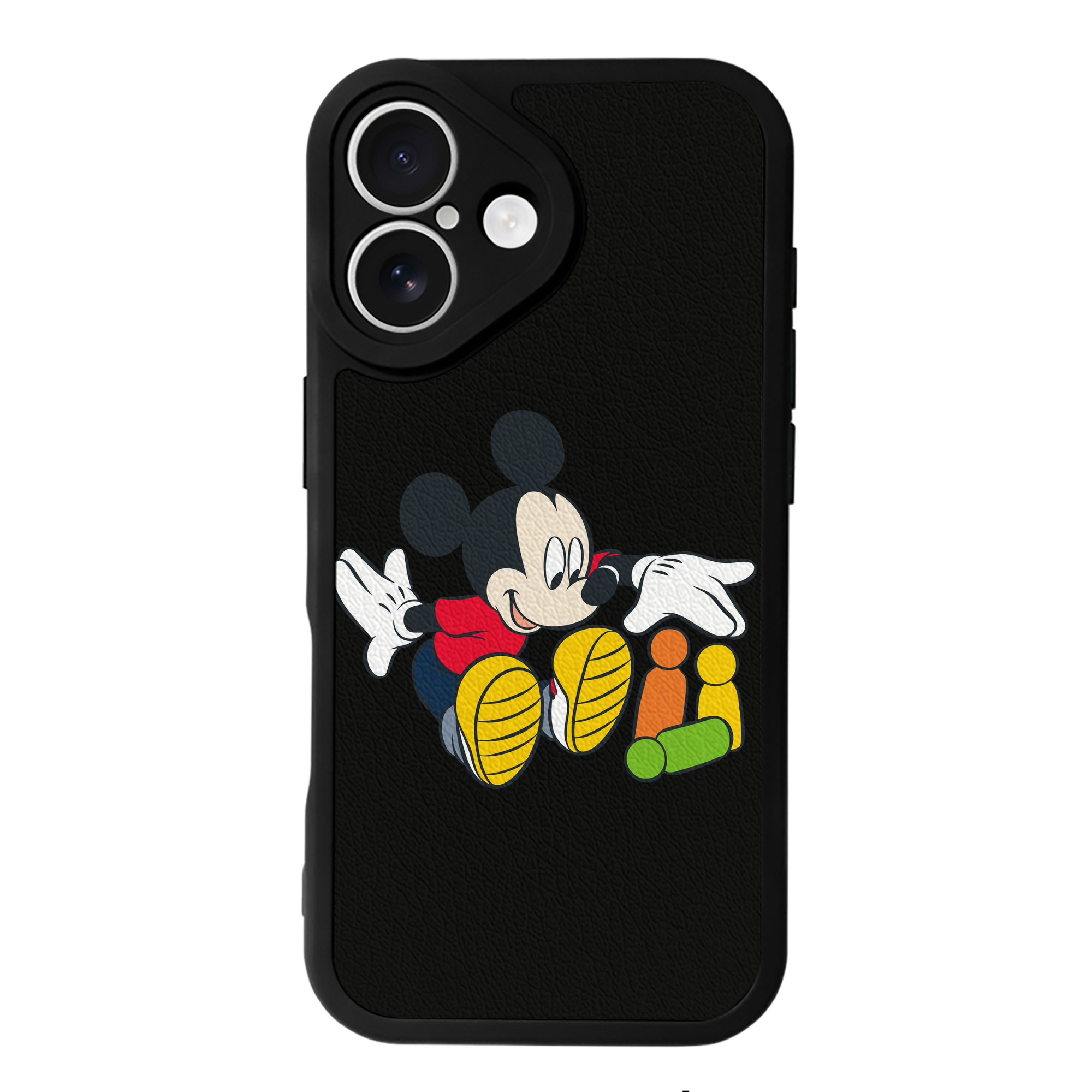 （画像用） ミッキーマウス Mickey Mouse 【iPhone 16シリーズ対応】シリコンスマホケース（レザー調） 材質：シリコン